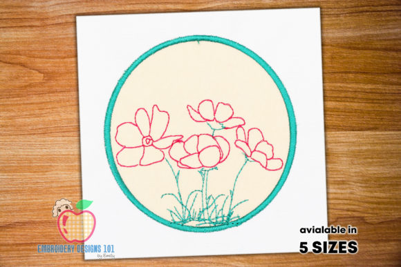 A Closer Look at The Cosmea Flowers in the Circle