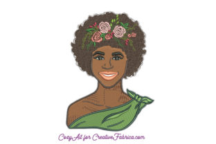 A Designer's Review: African American Woman with Flowers Embroidery