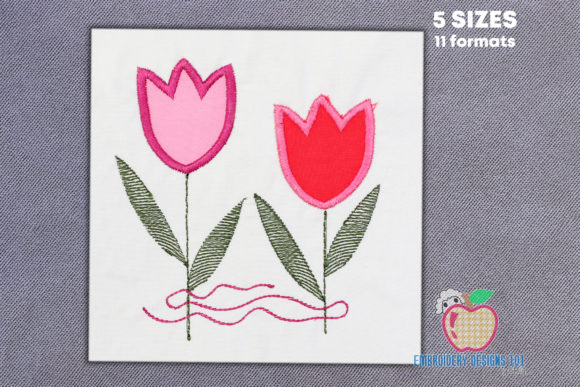 A Designer's Review of Two Pink Tulip Flowers Tied