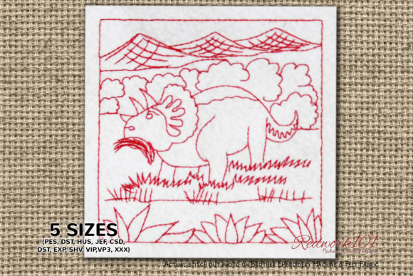 A Gentle Dino Embroidery Design for Personalized Gifts