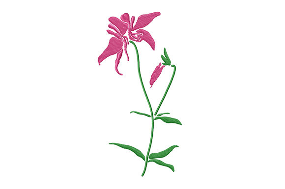 A Seller's Look at the Pink Columbine Flower Embroidery Design