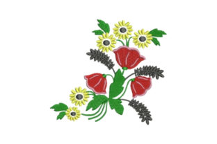 A Vibrant Design Review: Colorful Flowers Embellishment