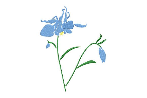 Blue Columbine Flower: A Gift Embroidery Design with Symbolic Charm