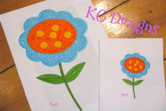 Blue Flower Applique Design for Boutique Sweatshirts