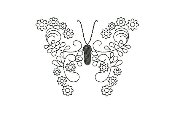 Butterfly Stylized Flowers Embroidery Design Review