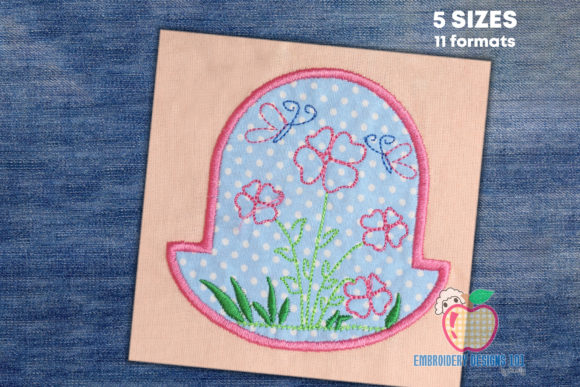 Colorful Spring Flowers Butterfly Embroidery for Boutique Apparel