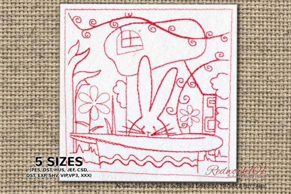 Easter Bunny with Hat Redwork: A Designer’s Review for Personalized Gifts