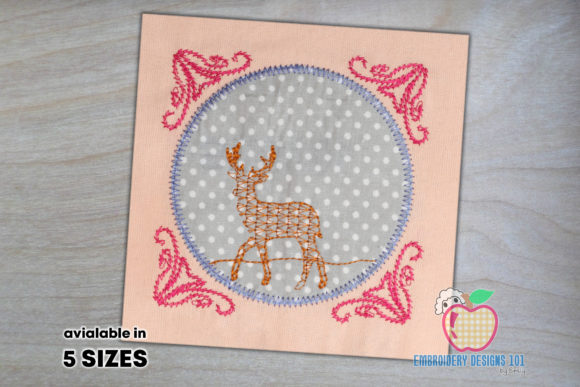 Embroidery Designer Review: Cute Baby Deer and Flowers Frame