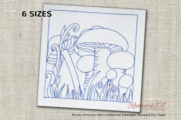 Mushroom Plant Redwork: A Cozy Embroidery Review