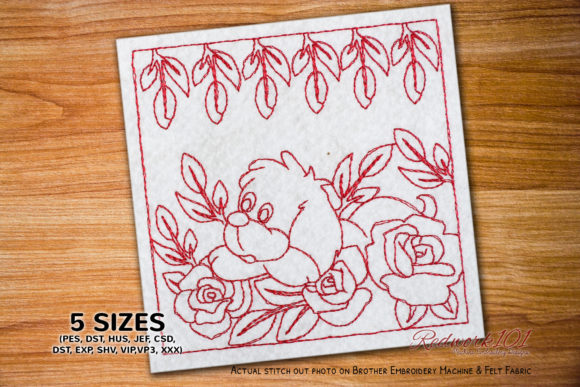 Puppy Sleeps in Flowers Bluework: A Designer's Review for Merch