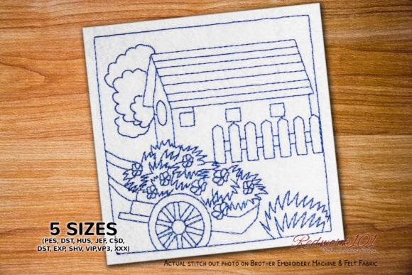 Wooden Cart with Flower Redwork: A Seasonal Designer Review